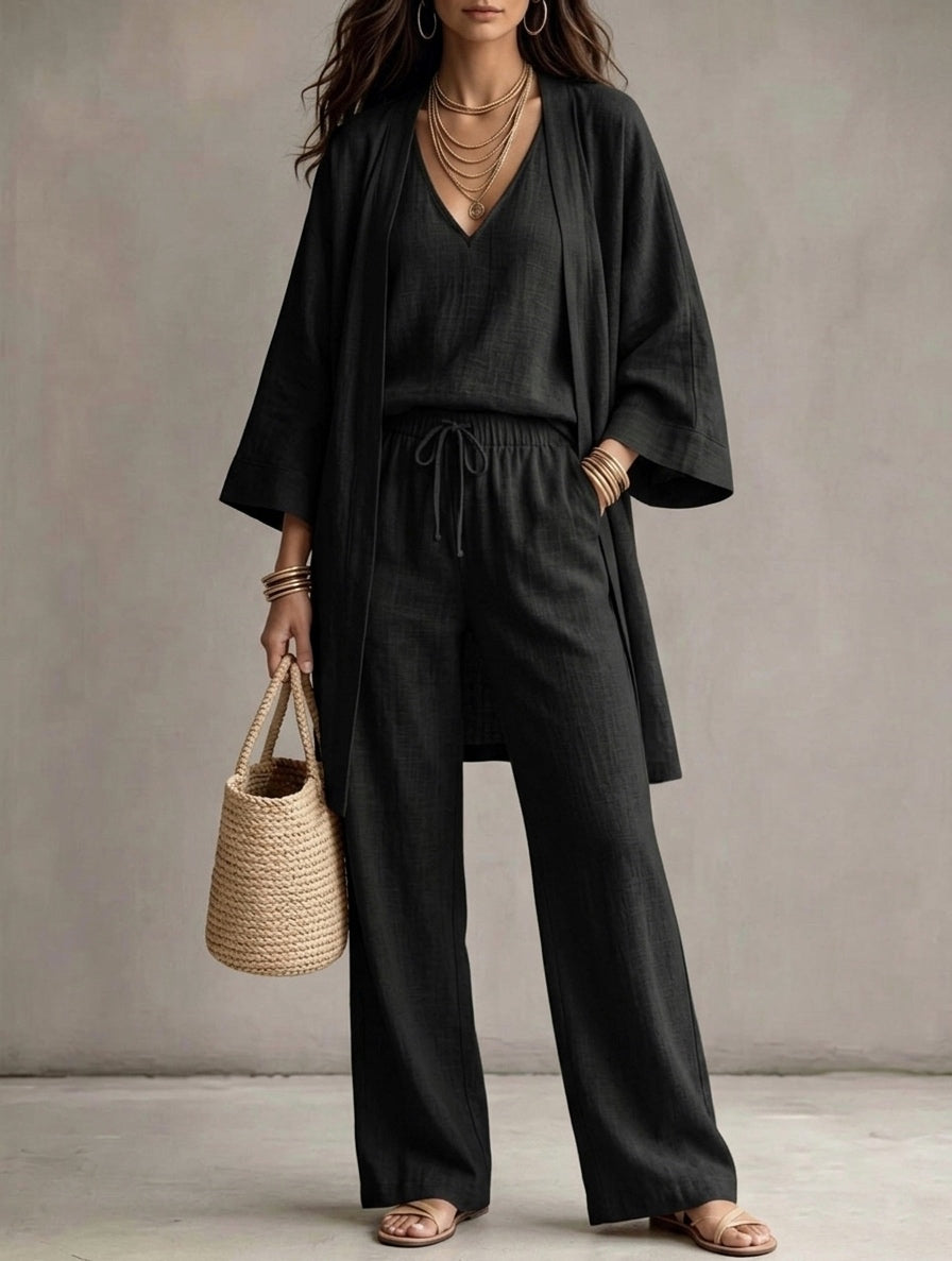 3-piece linen suit