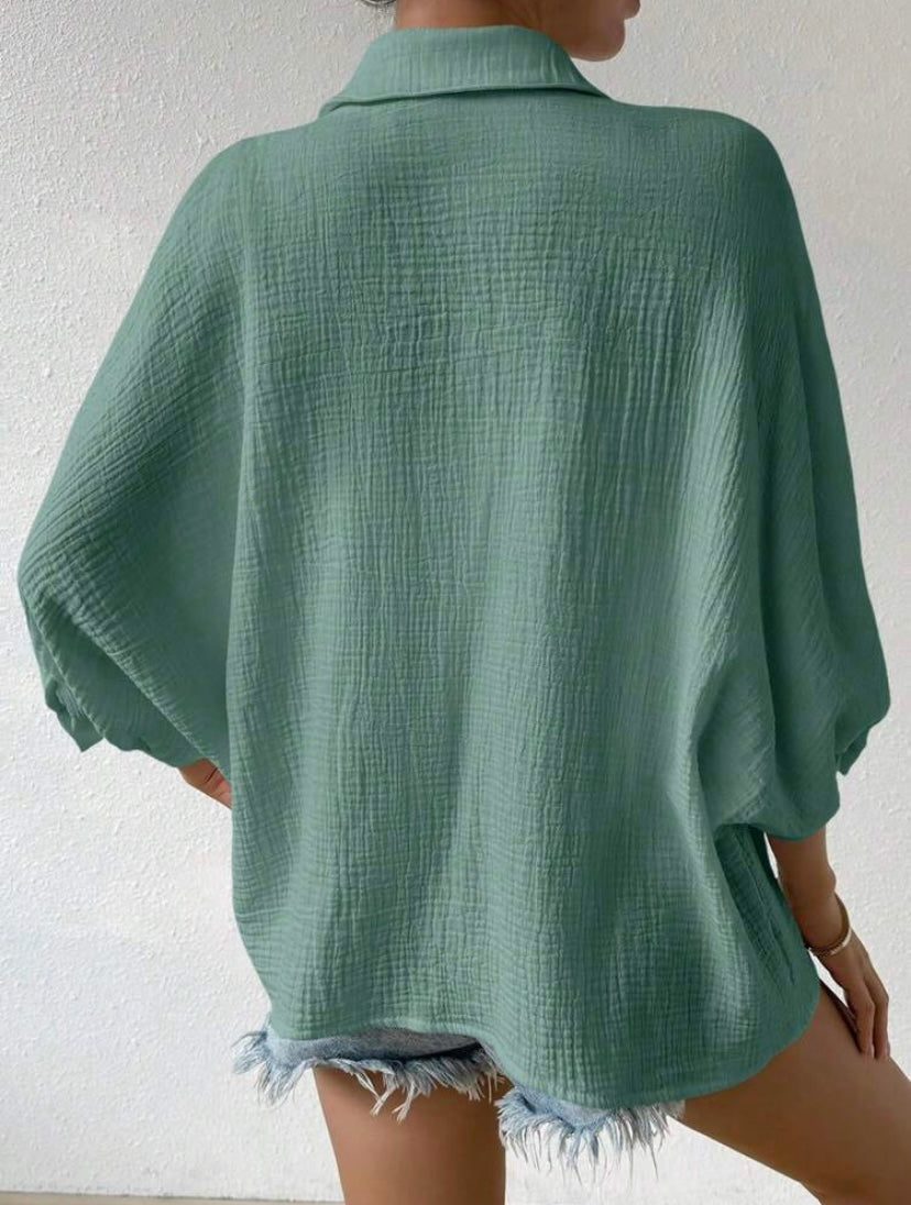 Textured Linen Button Shirt