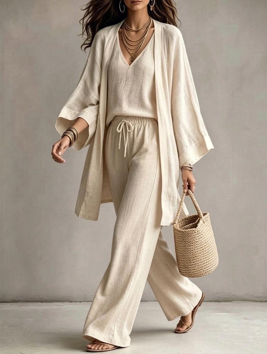 3-piece linen suit