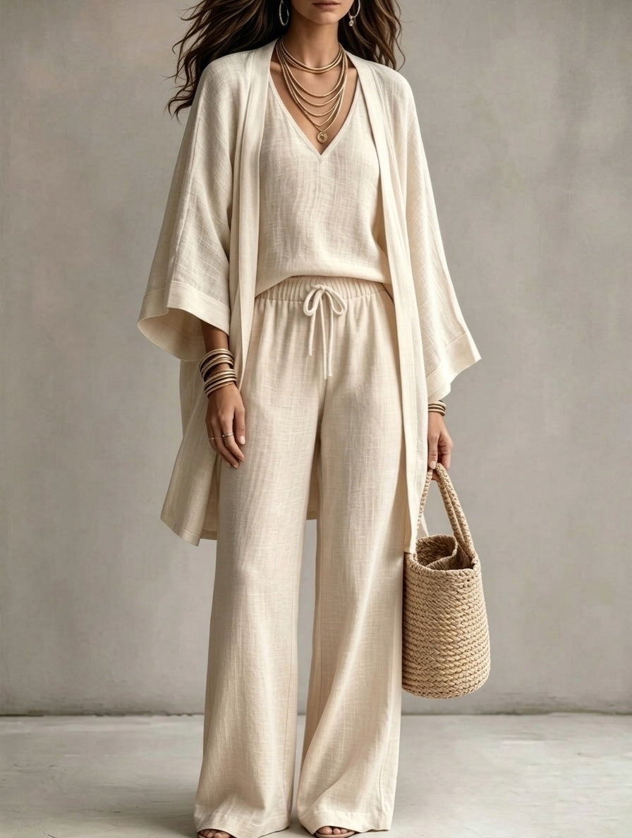 3-piece linen suit