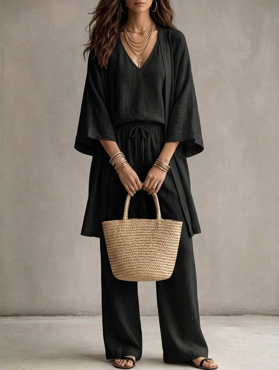 3-piece linen suit