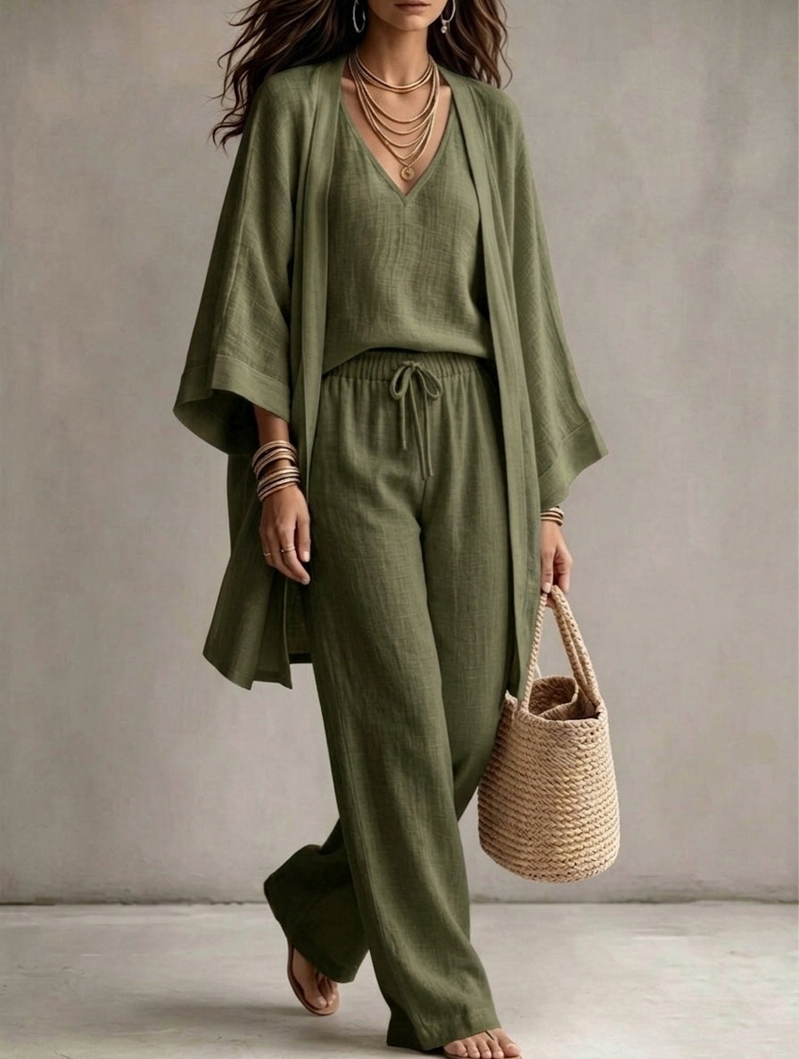 3-piece linen suit