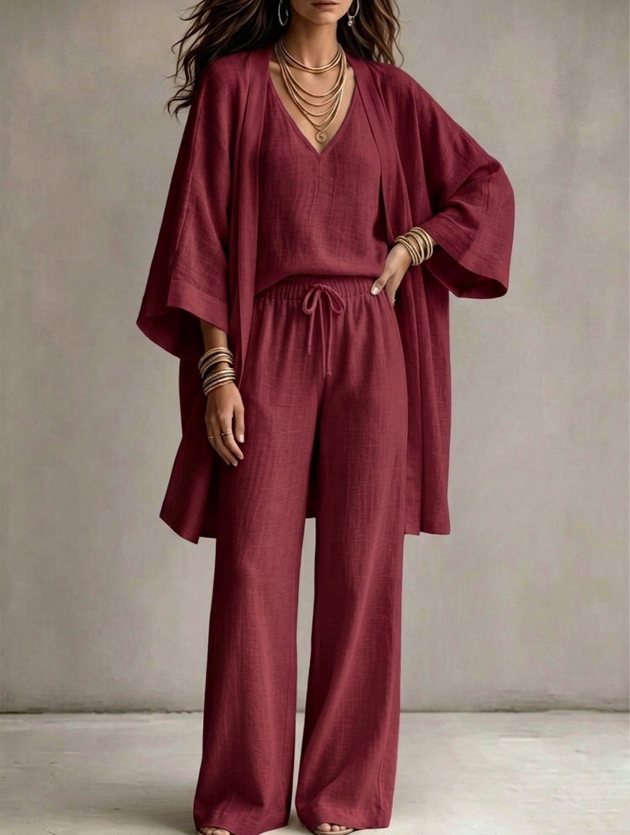 3-piece linen suit