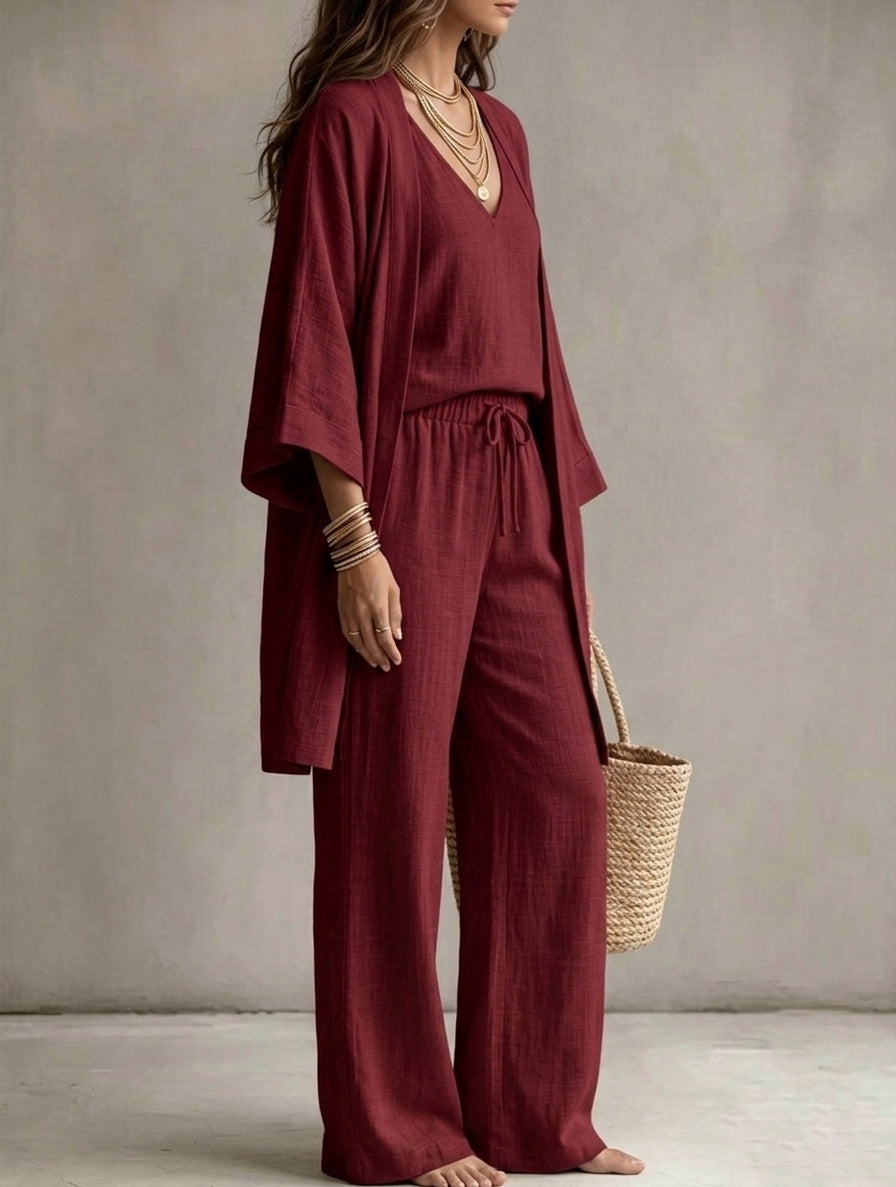 3-piece linen suit