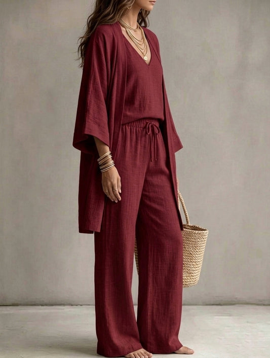 3-piece linen suit