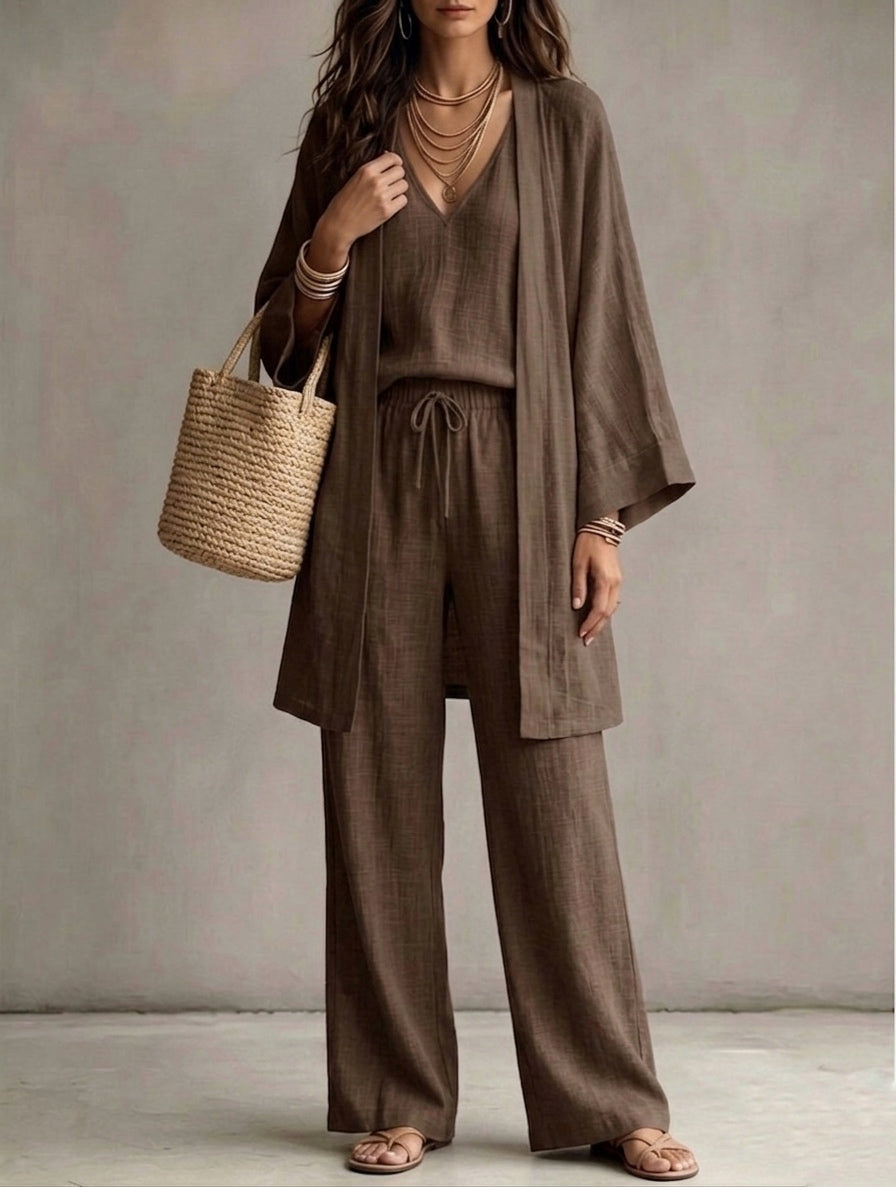 3-piece linen suit